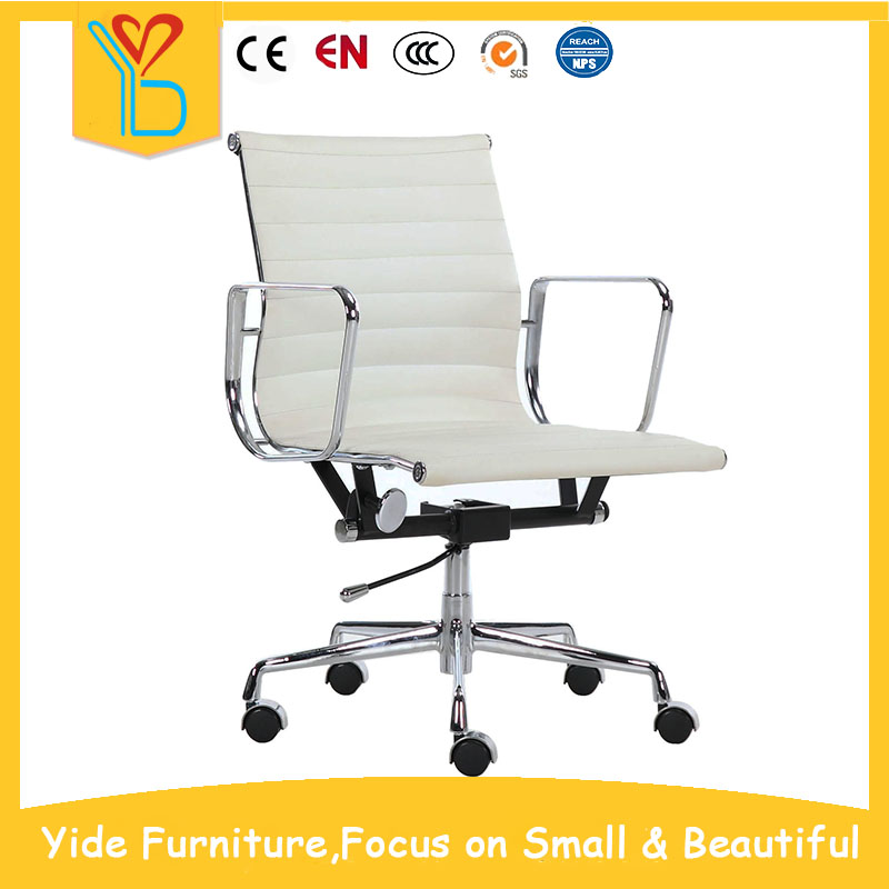 Emes classic white leather ergonomic swivel office chair no wheels - å®åå®å¾·å®¶å·æéå¬å¸